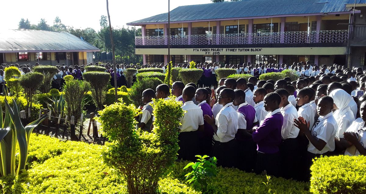 Learners gathered on the compound