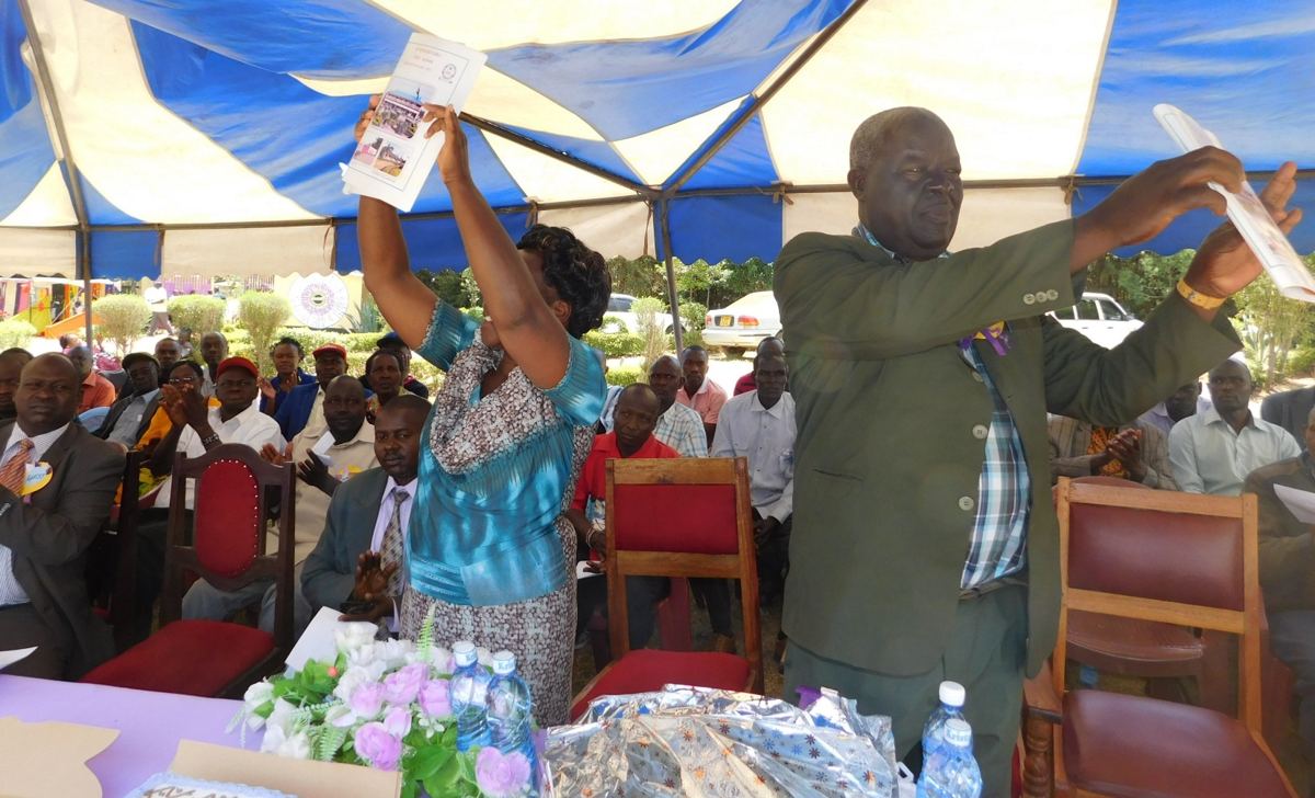 A church and school function under the tents