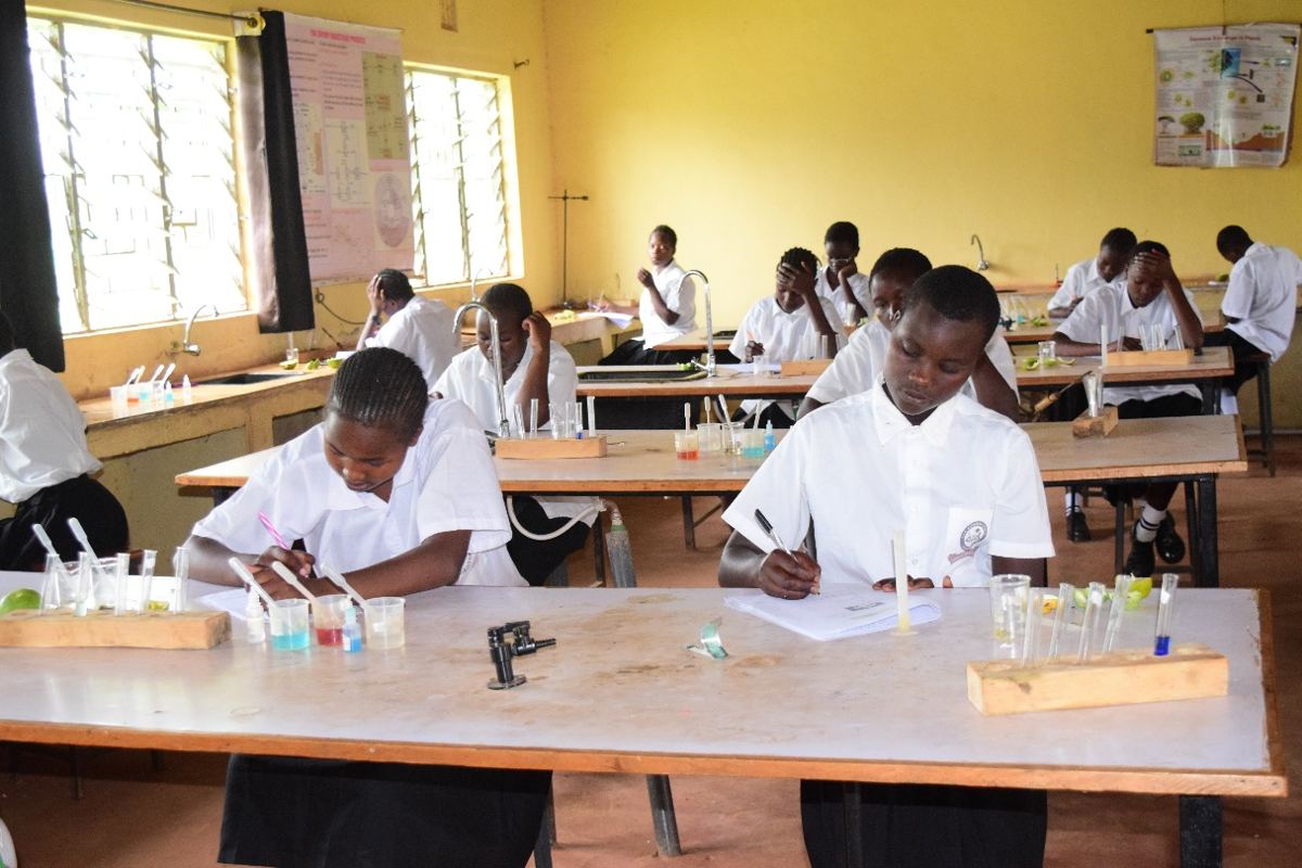Learners doing a practical lesson in the laboratory